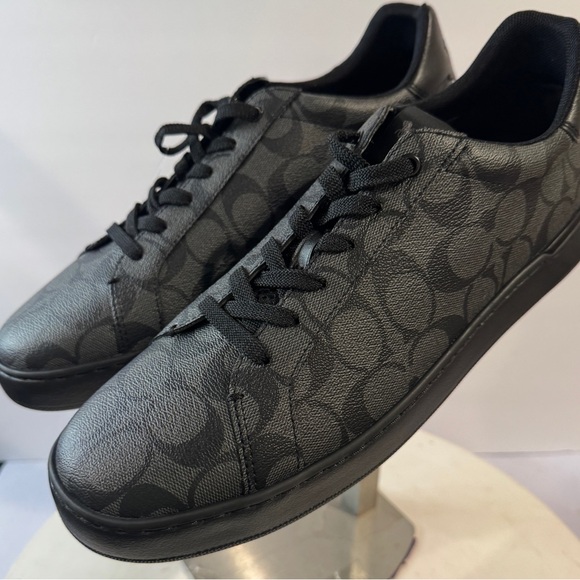 COACH Medium Signature Men’s Clip Low Top Sneaker, Charcoal/Black, G4949 size 11 - Picture 1 of 8